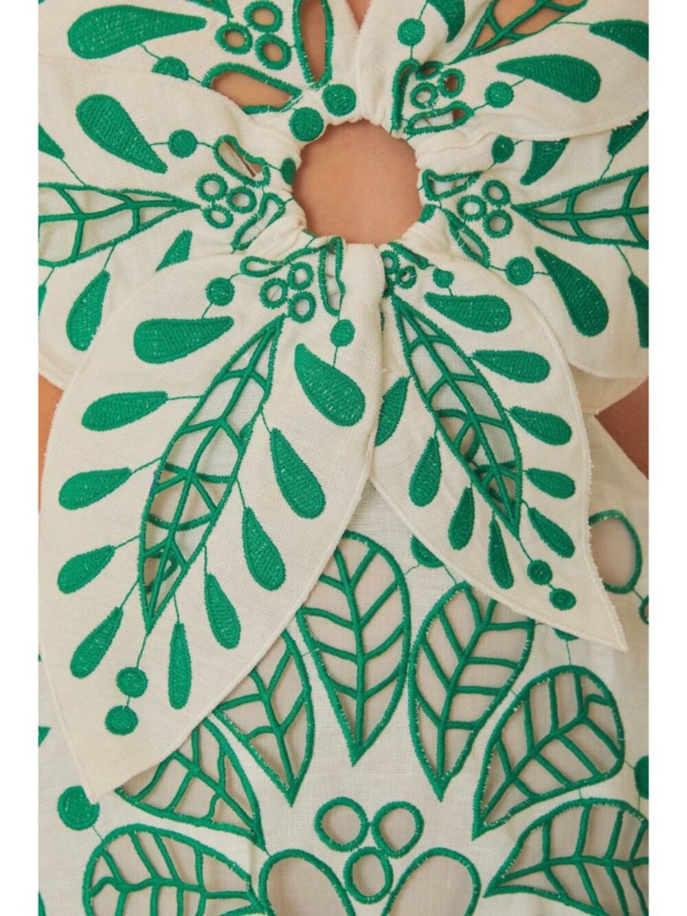 FARM Rio Flower Richelieu Linen Embroidered Midi Dress XS EUC - Picture 10 of 16